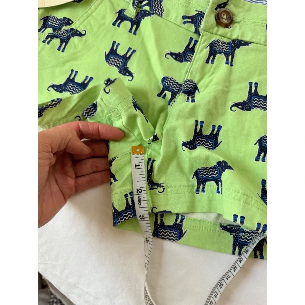 Safari elephant Red Camel Lime Green Flat Front Stretch Shorts NWT Size‎ 5